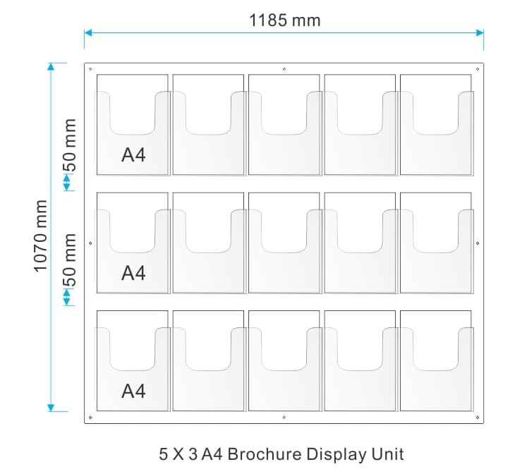 A4 wall mounted brochure panel - 15 A4